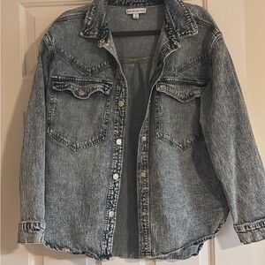 Monrow Charcoal Denim Jacket